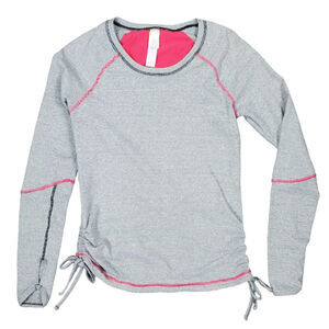 Lucy Ruched Long Sleeves Striped Top Size Small